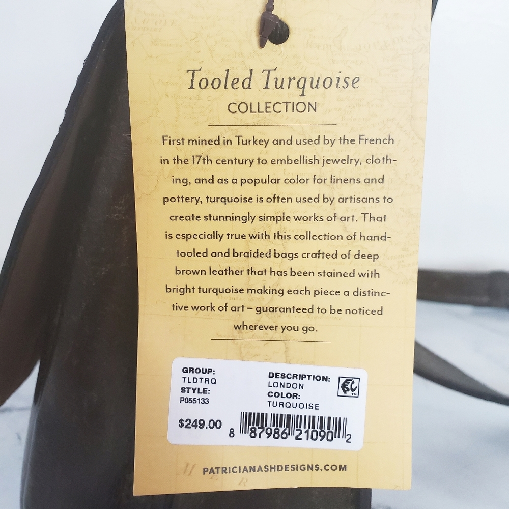 Patricia Nash London Leather Turquoise Crossbody - Picture 8 of 8